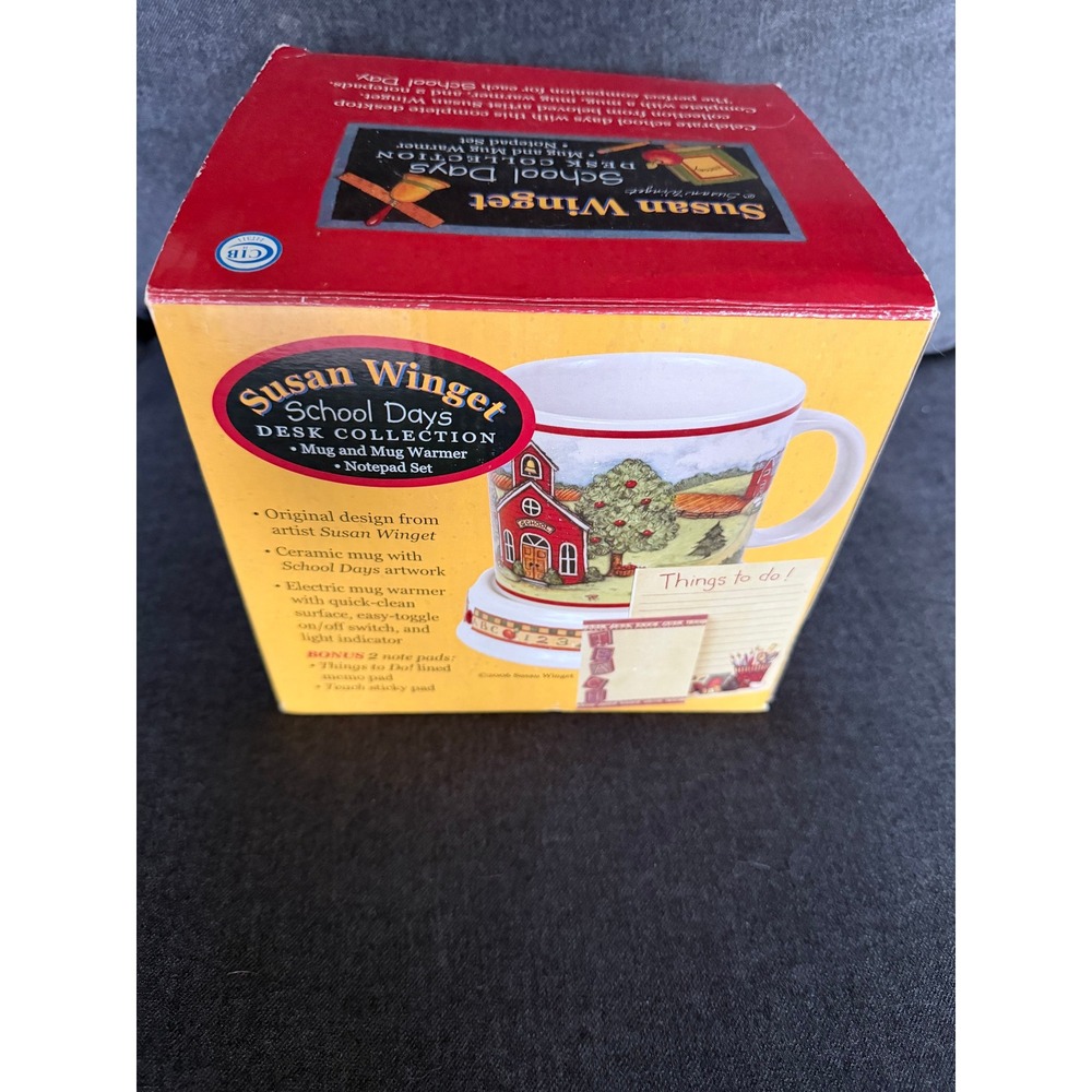 Susan Winget School Days Desk Collection Mug Warmer & Notepad Gift Set 2006